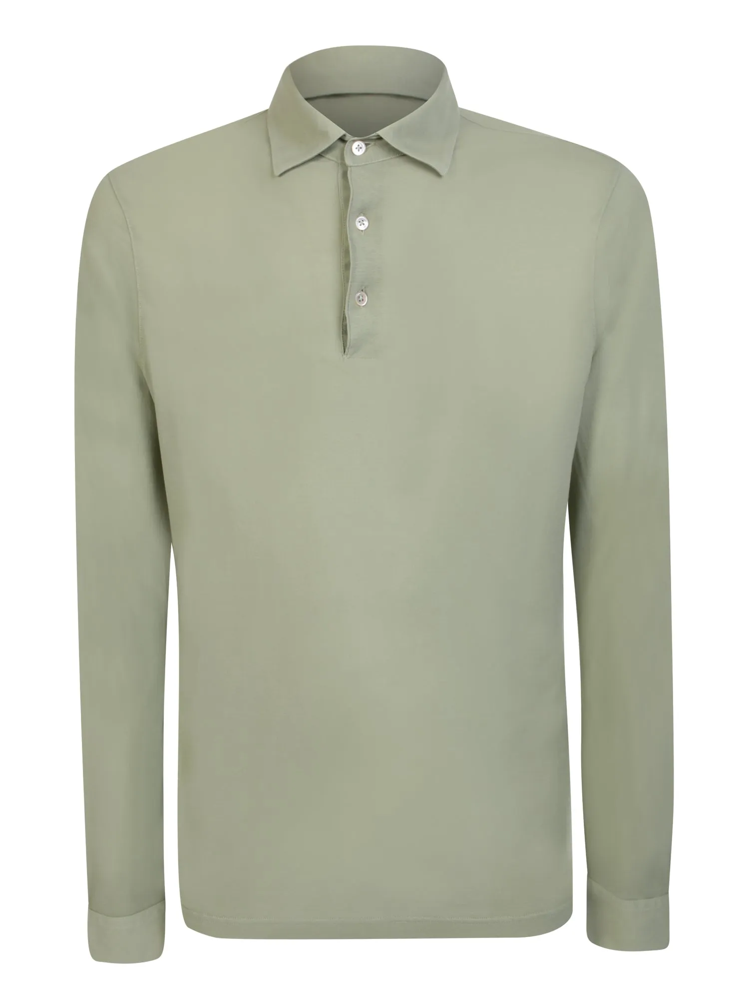 Fresh crepe sage polo shirt