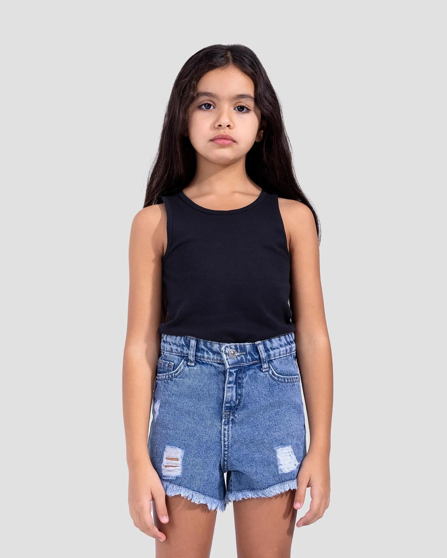 Girls Denim Hot Short  (9090) - Kava
