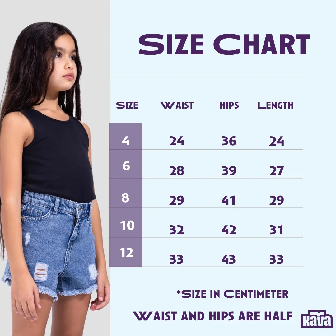 Girls Denim Hot Short  (9090) - Kava
