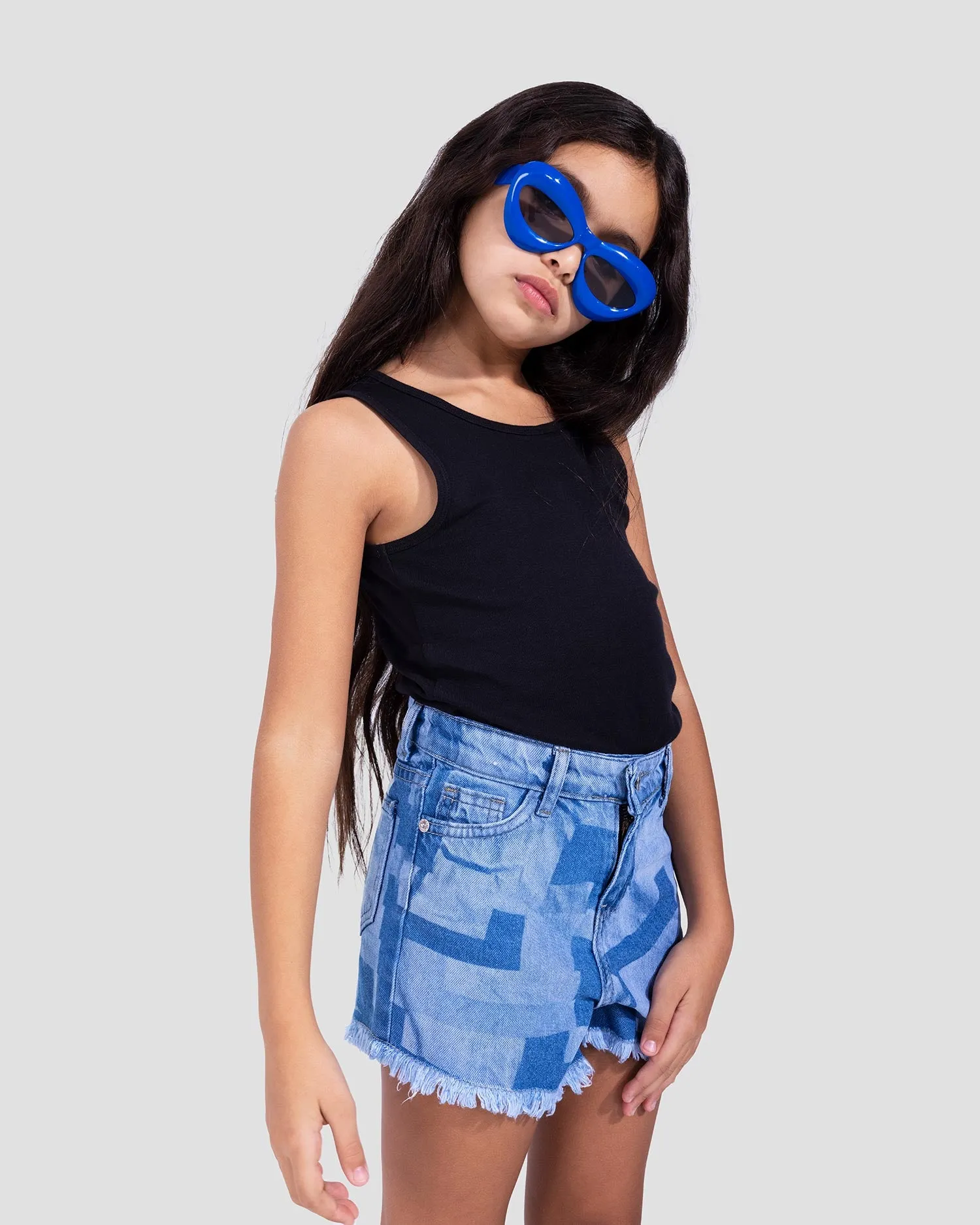 Girls Denim Hot Short  (9090) - Kava