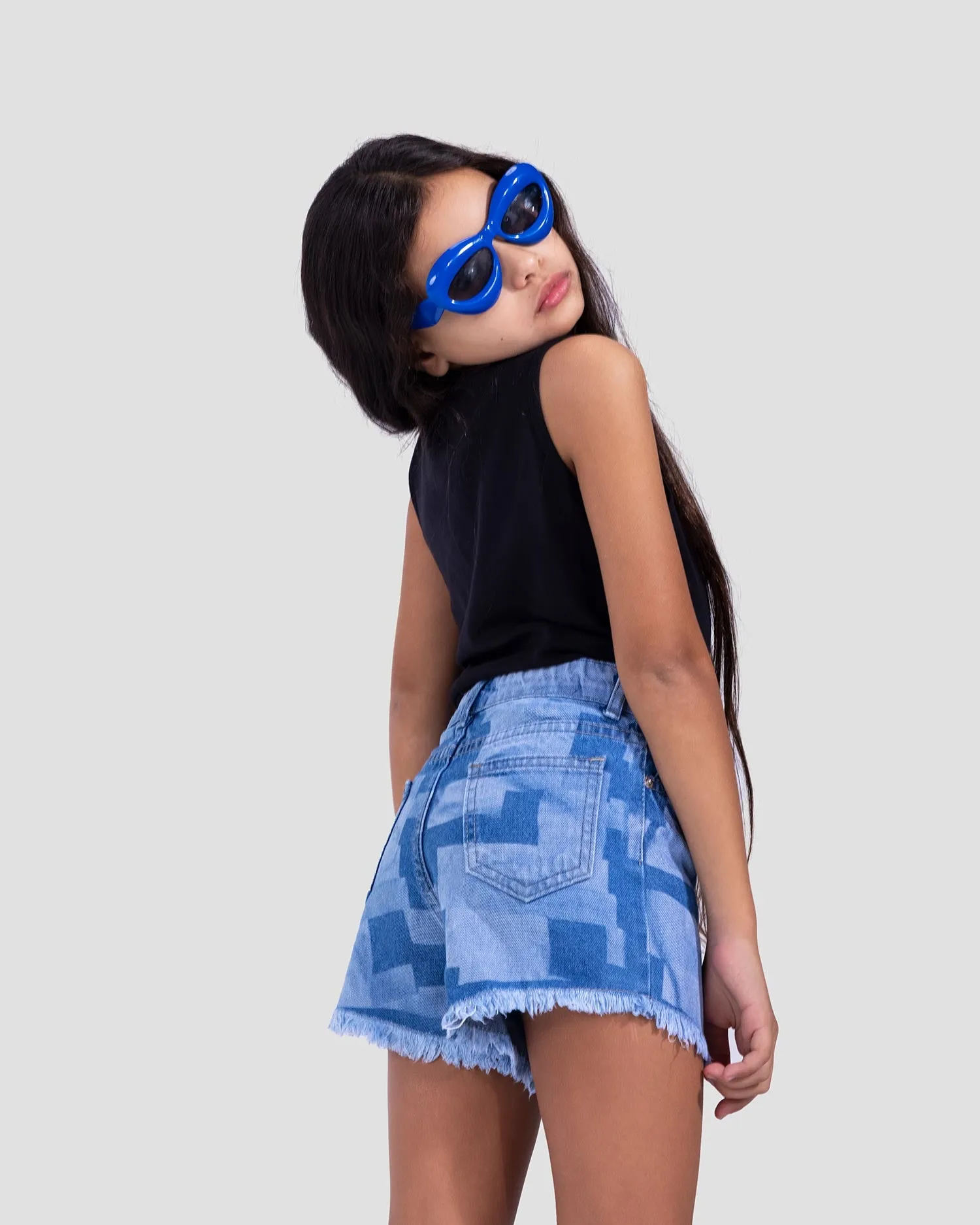 Girls Denim Hot Short  (9090) - Kava
