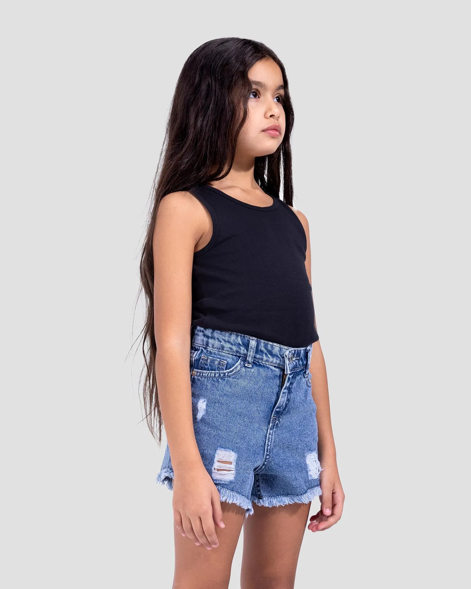 Girls Denim Hot Short  (9090) - Kava