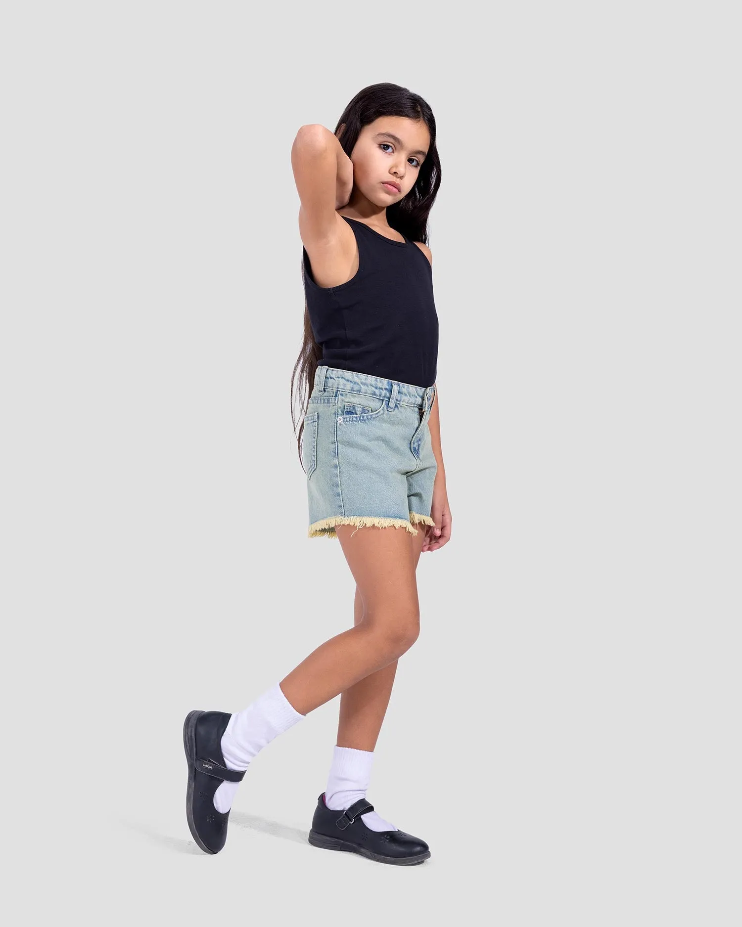 Girls Denim Hot Short  (9090) - Kava