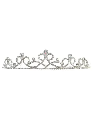 Girls Silver Rhinestone Elegant Tiara