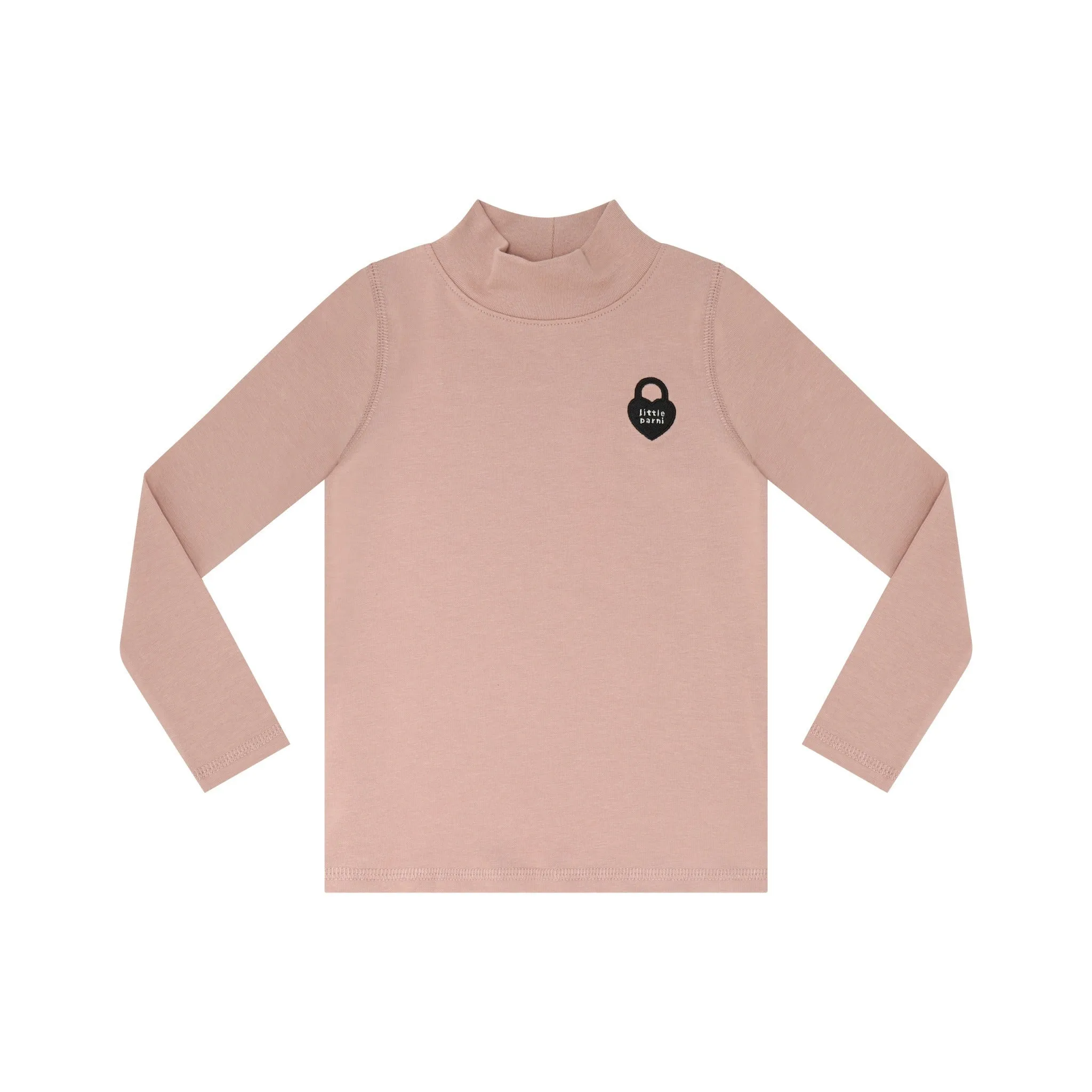 Girls Solid Ribbed Mock Neck Top