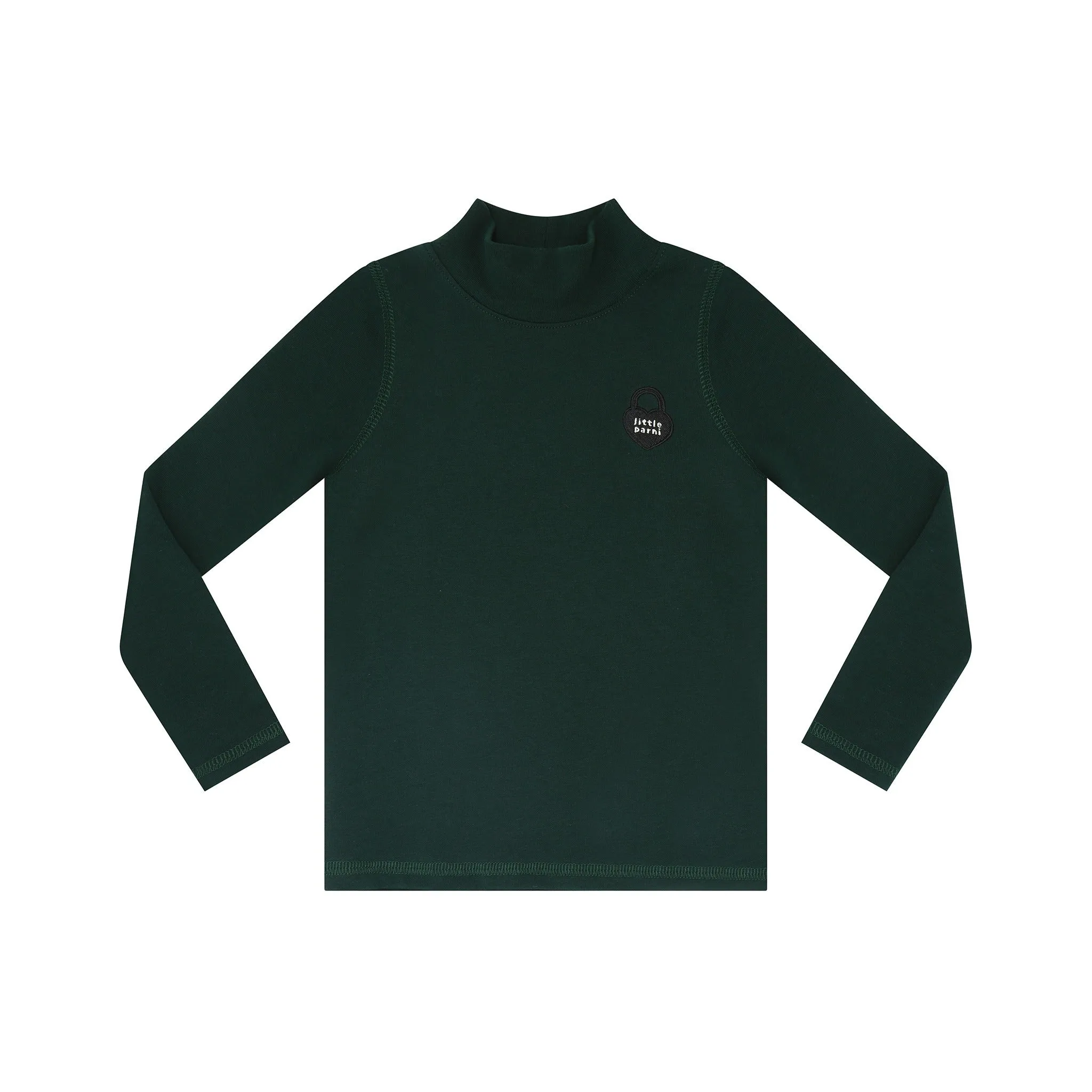 Girls Solid Ribbed Mock Neck Top