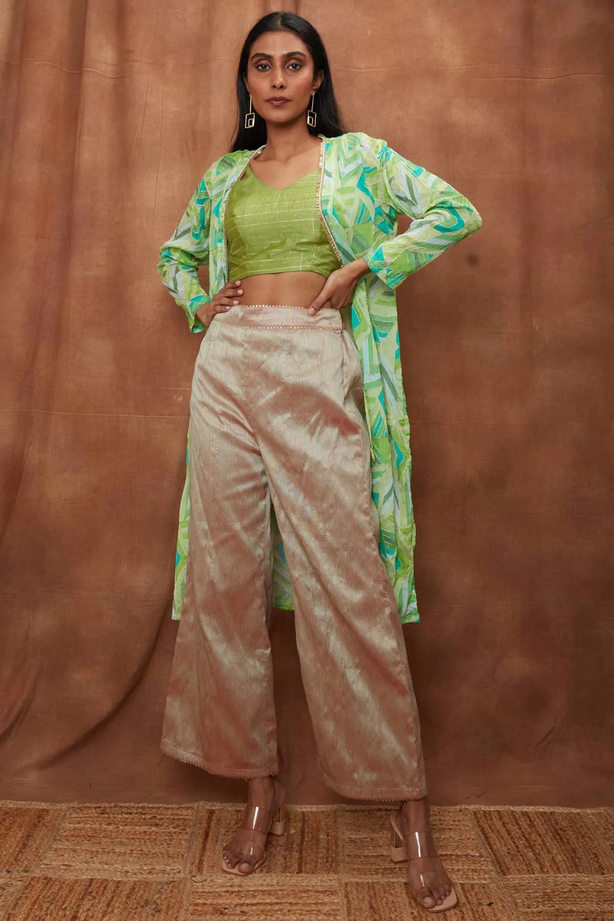 Green Jacket & Bootcut Pant Set