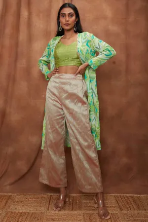 Green Jacket & Bootcut Pant Set