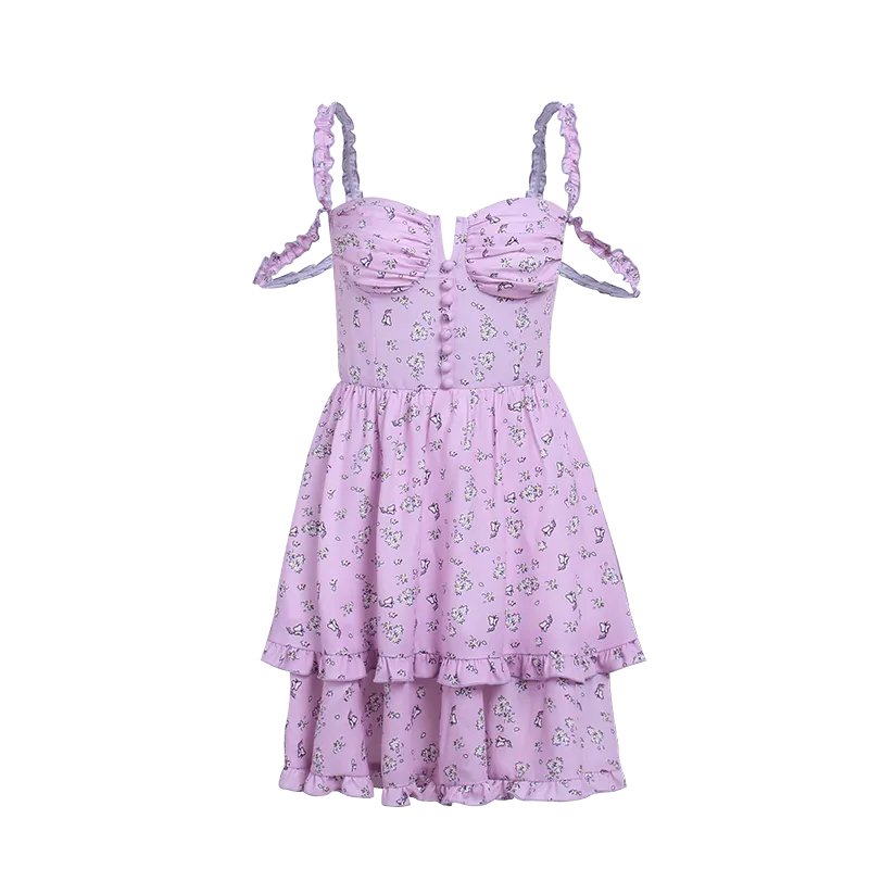 High quality floral printed dresses for women