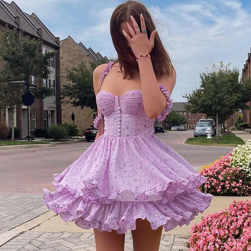 High quality floral printed dresses for women