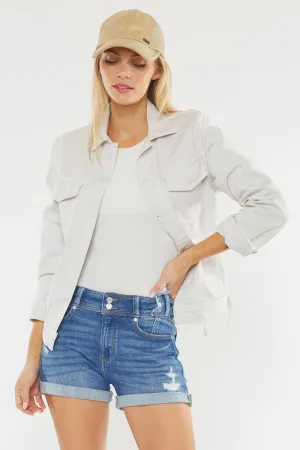 High Rise Folded Denim shorts