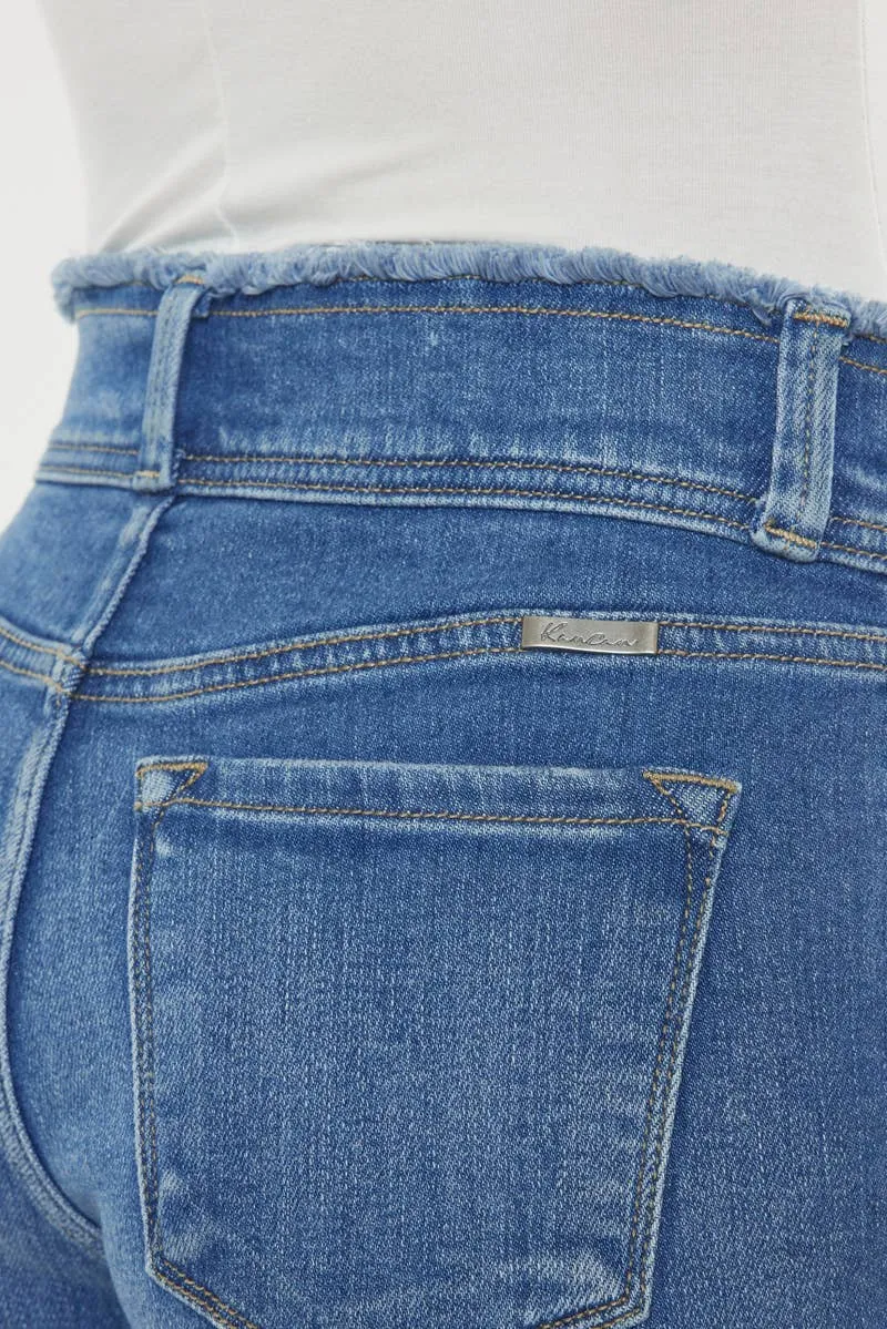 High Rise Folded Denim shorts