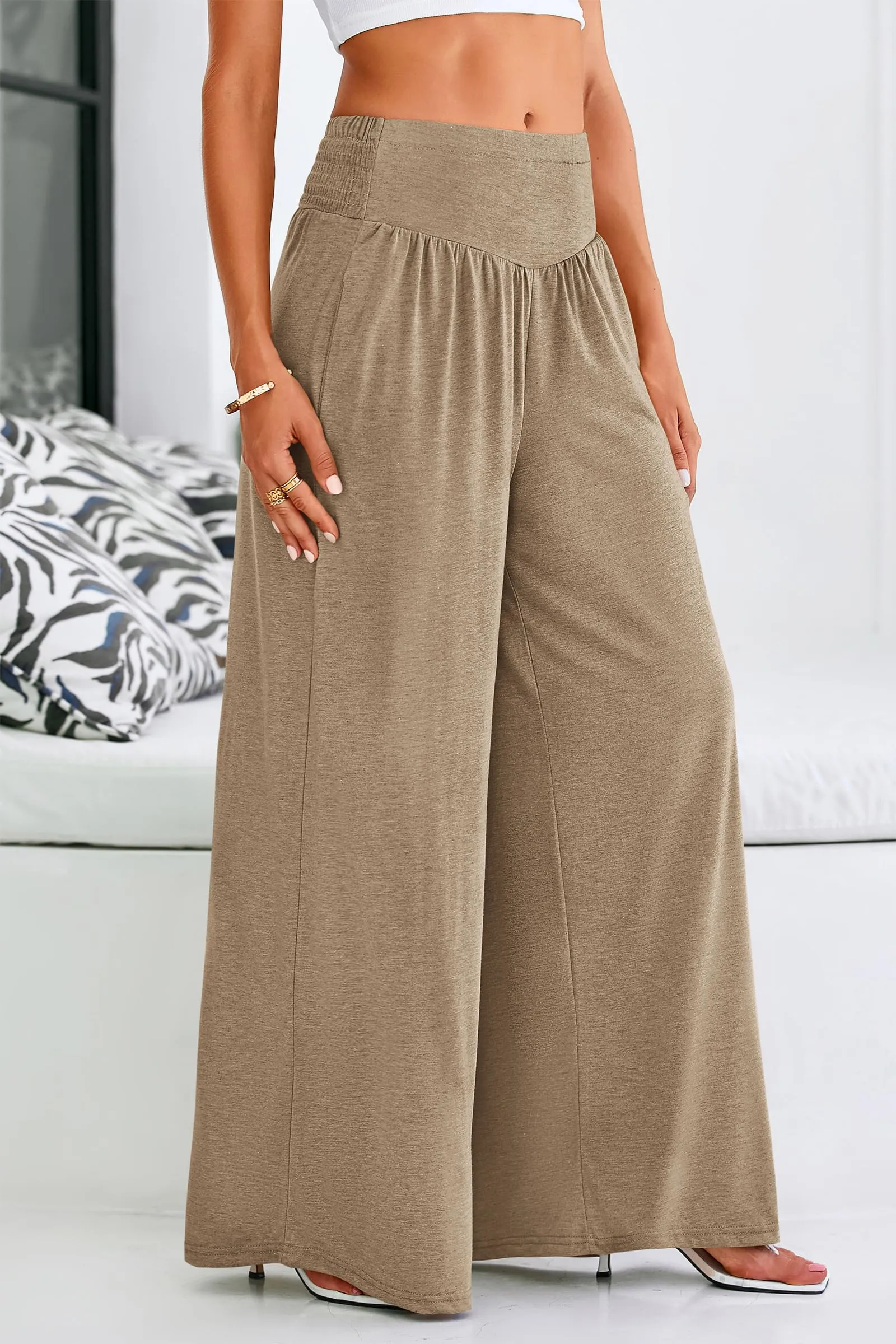 High-Waisted Flowy Palazzo Pant With Pockets
