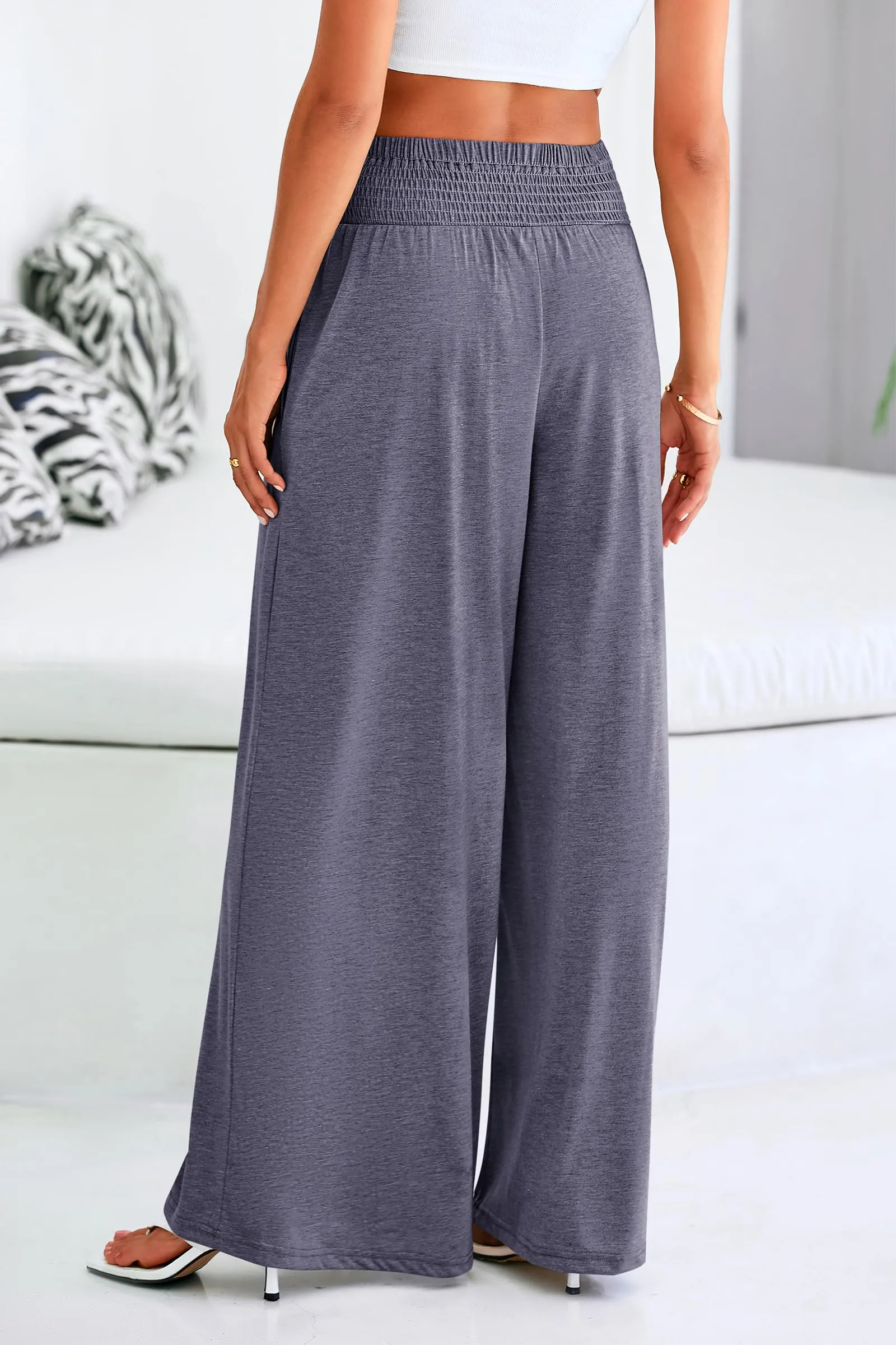 High-Waisted Flowy Palazzo Pant With Pockets