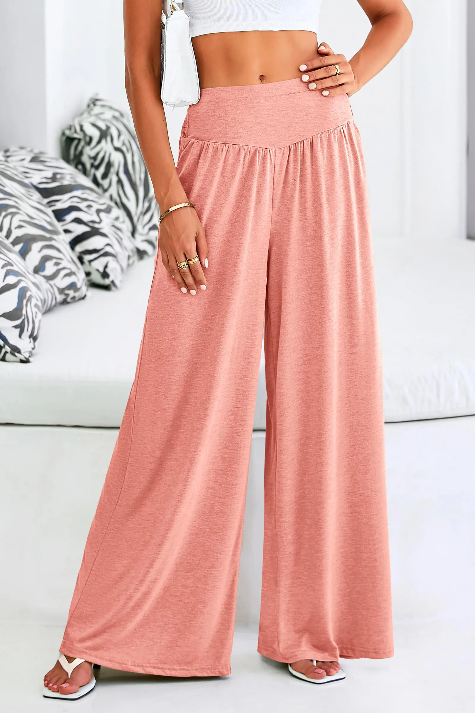 High-Waisted Flowy Palazzo Pant With Pockets