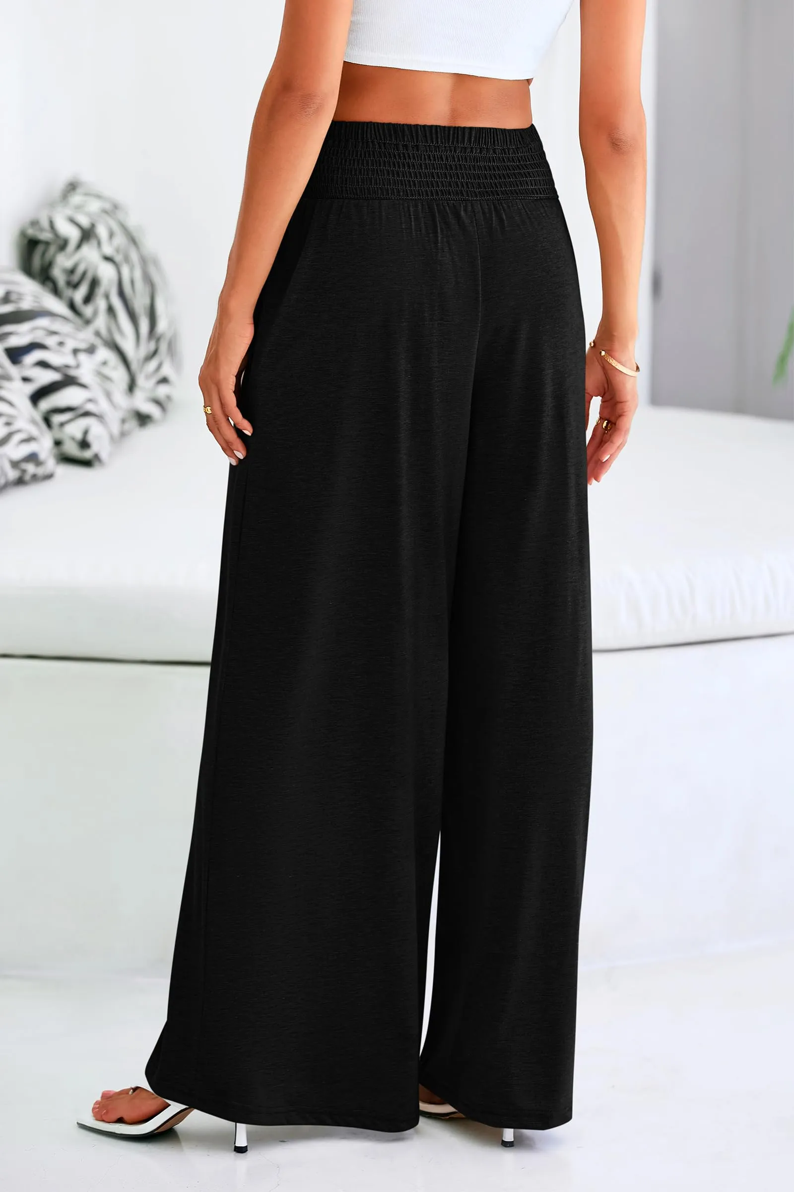 High-Waisted Flowy Palazzo Pant With Pockets