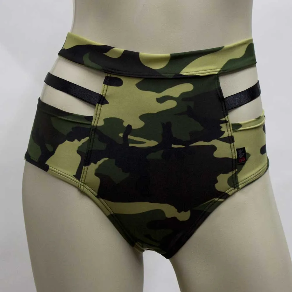 High Waisted Monroe Cutout Sexy Short- Camo