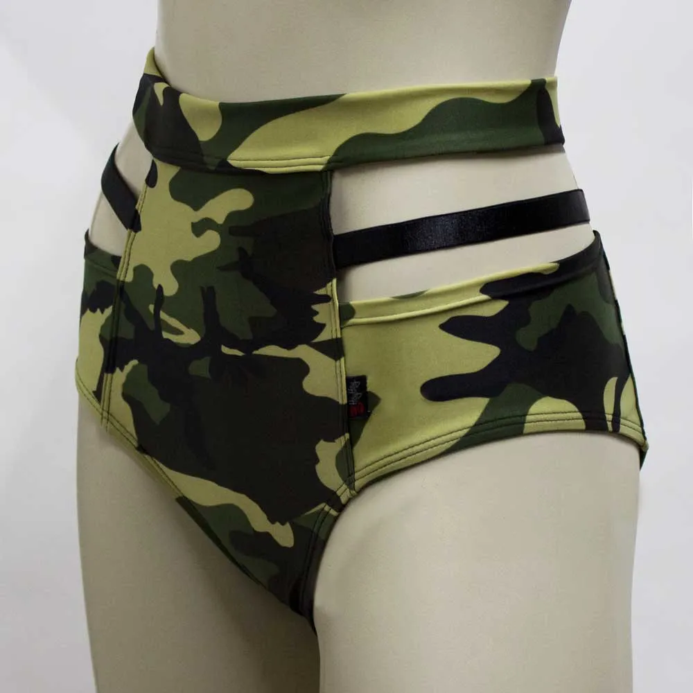 High Waisted Monroe Cutout Sexy Short- Camo