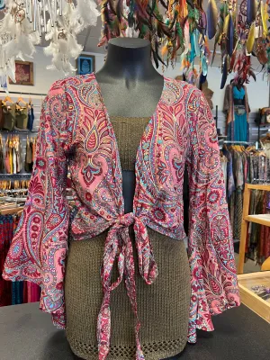 Hine Bijou Satin Tie Top