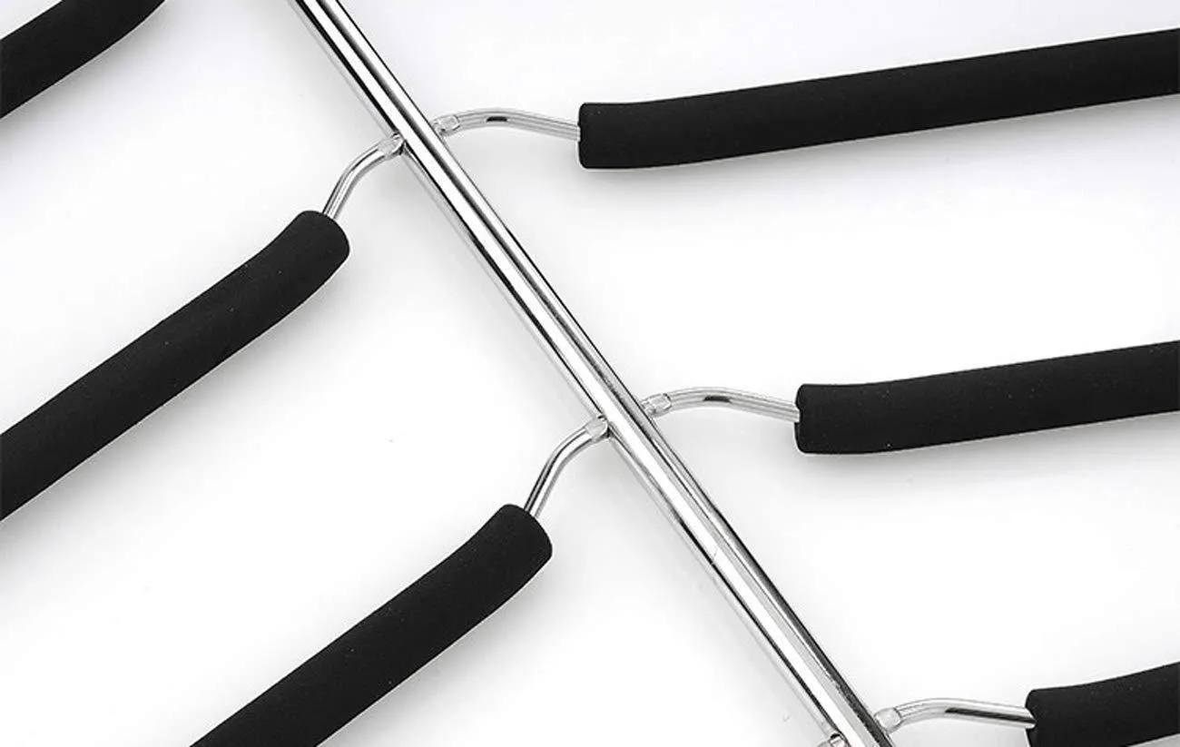 JERY Clothes Hangers Multi Layer Clothes Rack Closet Multifunctional Hanger Seamless Slip-Resistant Clothes Hanging Household Hangers (Black)