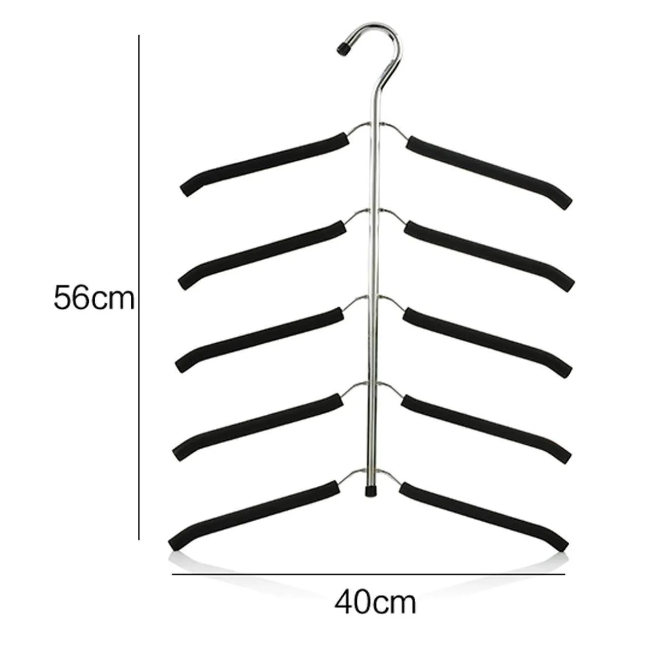 JERY Clothes Hangers Multi Layer Clothes Rack Closet Multifunctional Hanger Seamless Slip-Resistant Clothes Hanging Household Hangers (Black)