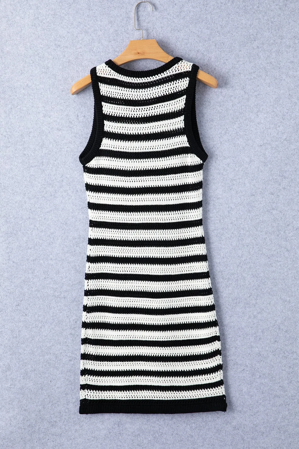 Leisure Chic Striped Sleeveless Knit Dress