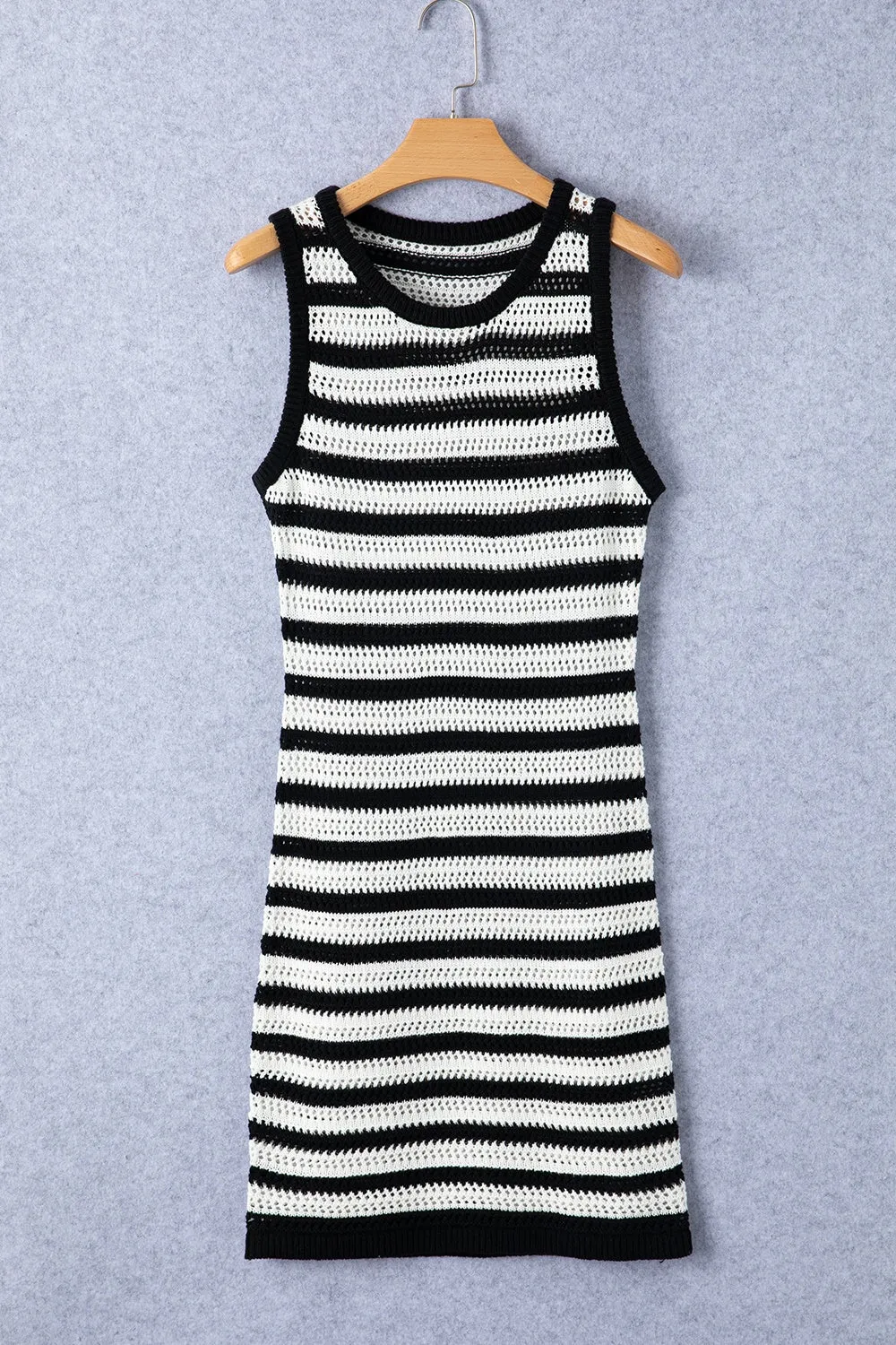 Leisure Chic Striped Sleeveless Knit Dress