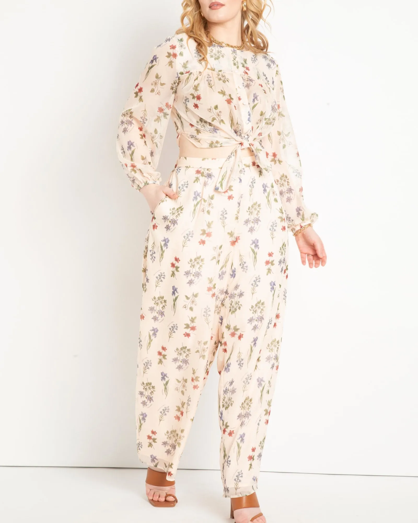 Leslie Printed Chiffon Pant | Stem Search