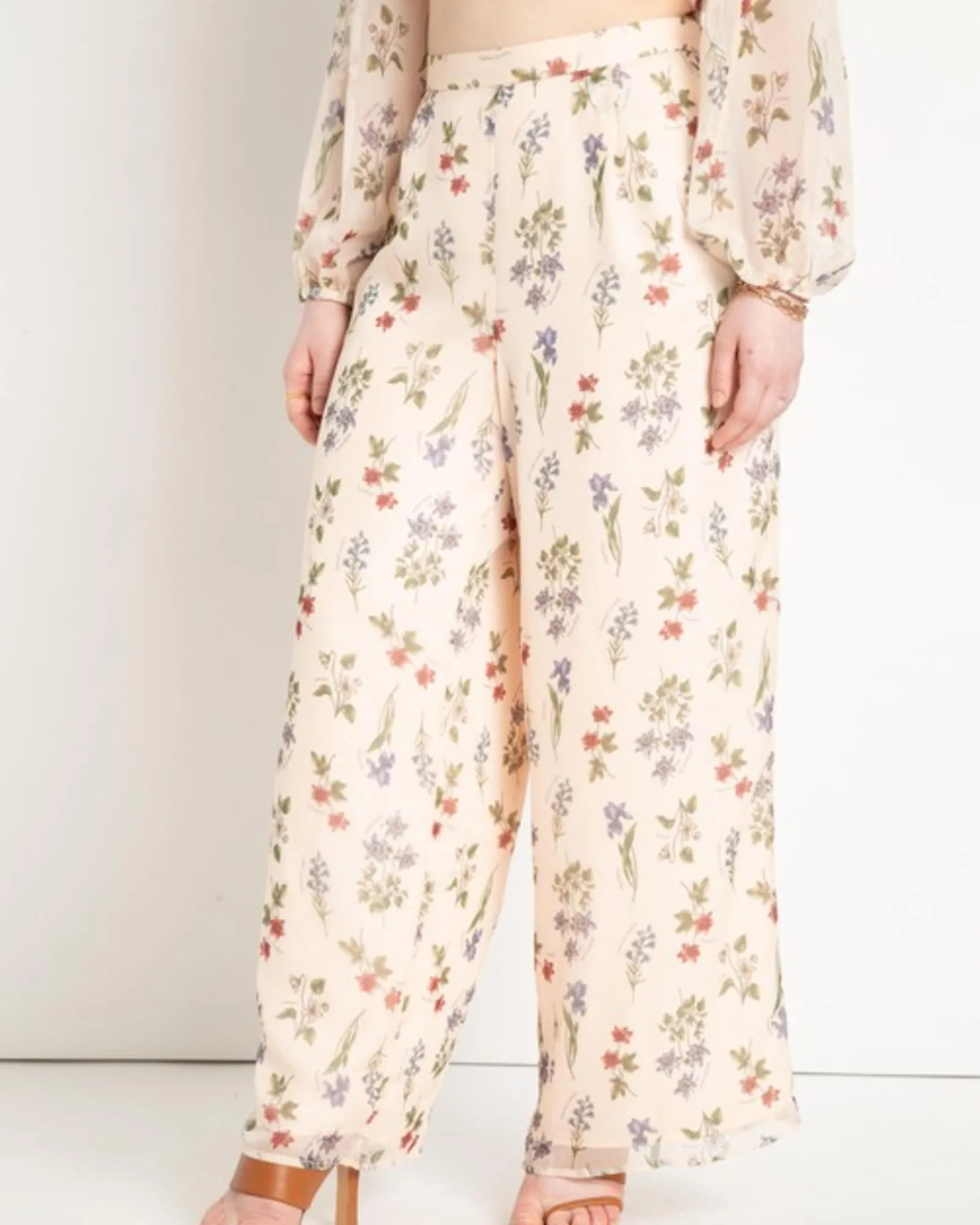 Leslie Printed Chiffon Pant | Stem Search
