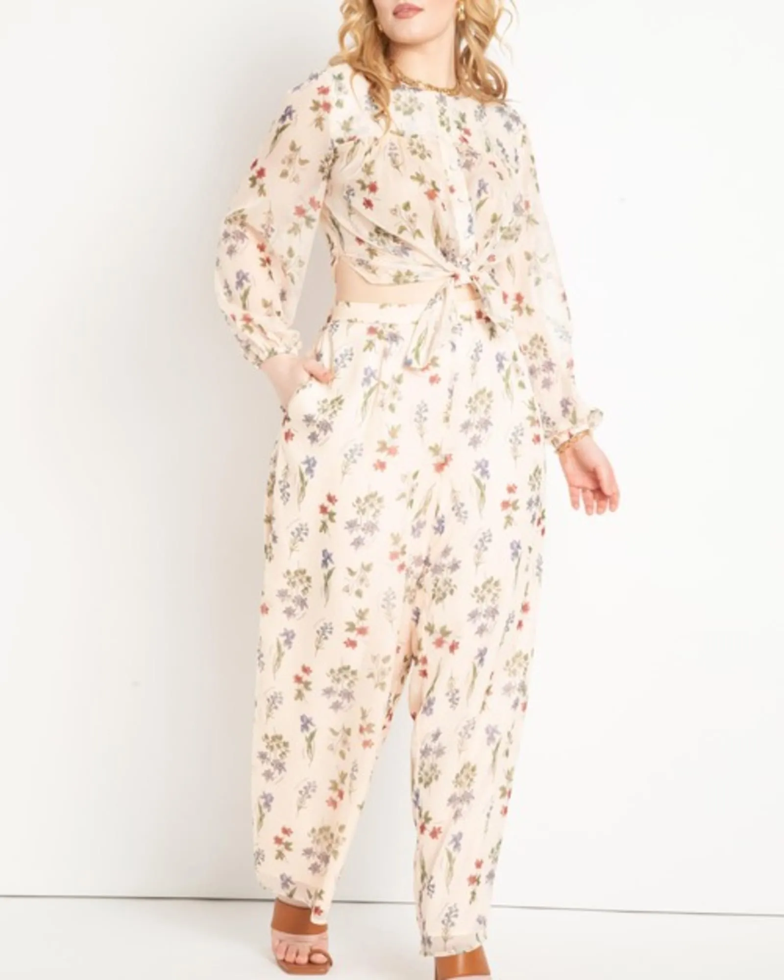 Leslie Printed Chiffon Pant | Stem Search