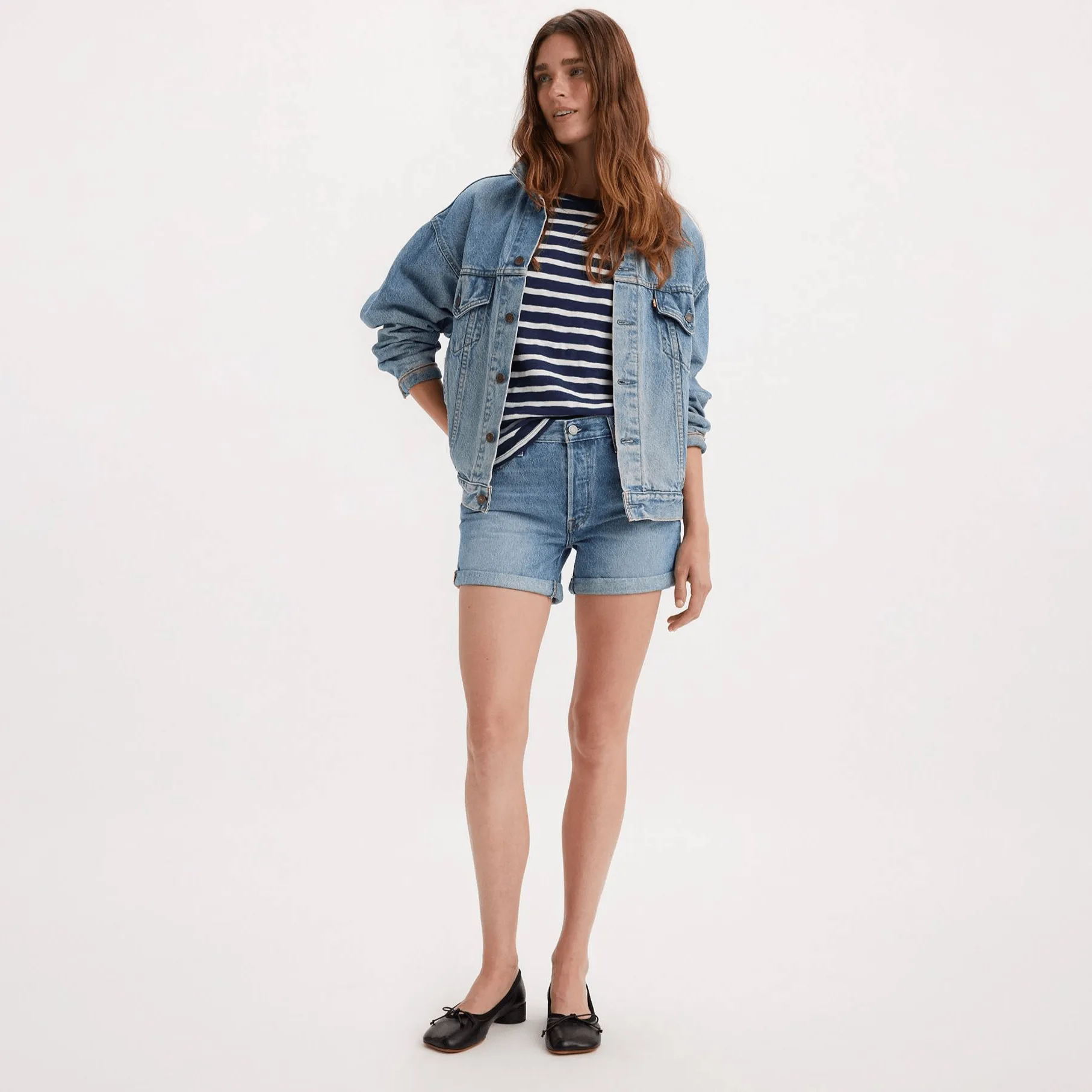 Levi's 501 Rolled Short In Blue