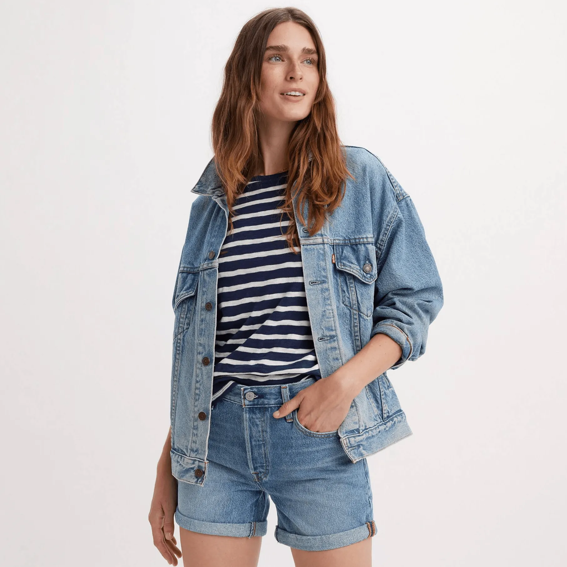 Levi's 501 Rolled Short In Blue