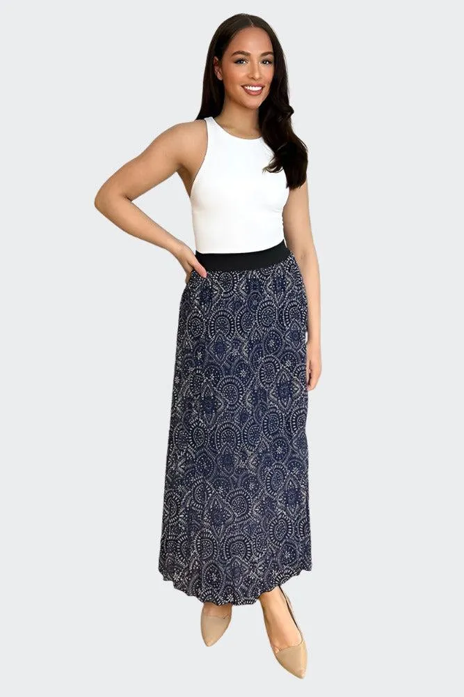 Lightweight Boho Print Chiffon Skirt