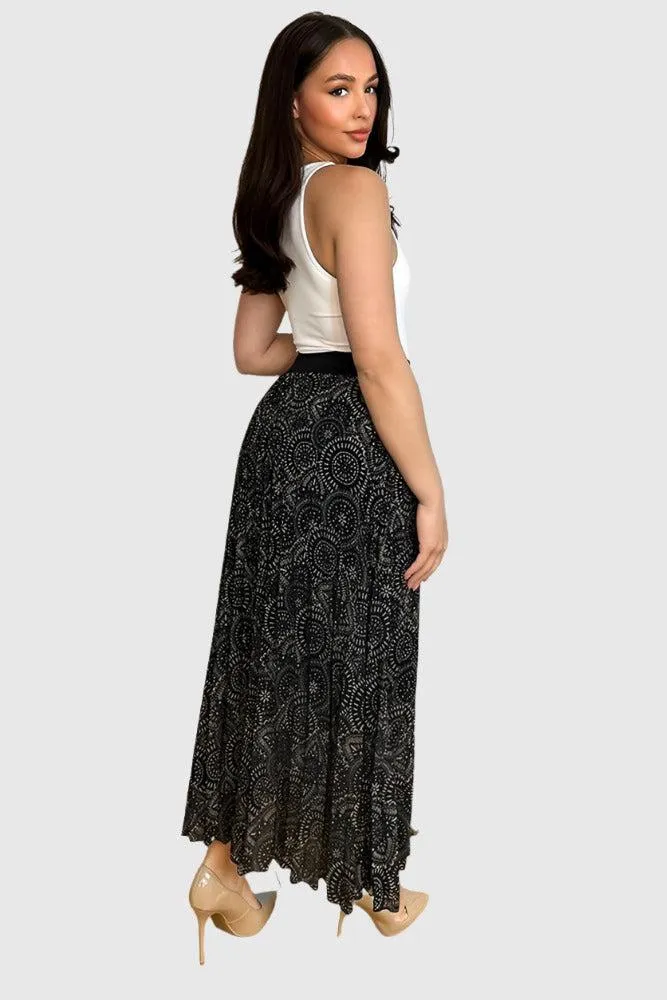 Lightweight Boho Print Chiffon Skirt