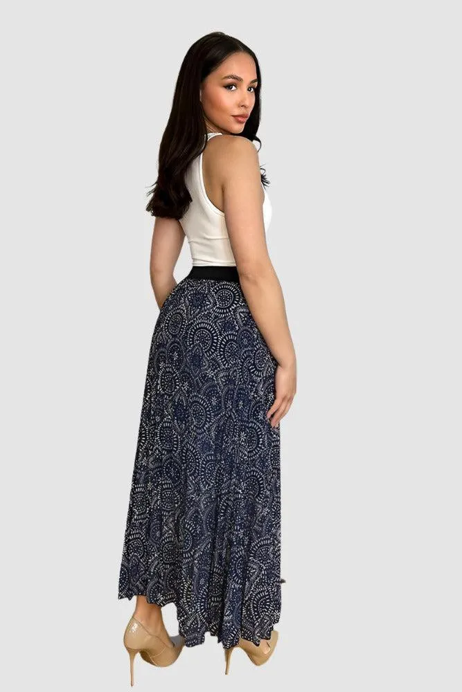 Lightweight Boho Print Chiffon Skirt