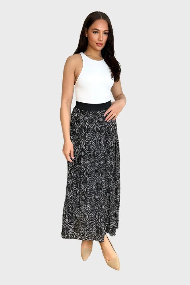 Lightweight Boho Print Chiffon Skirt