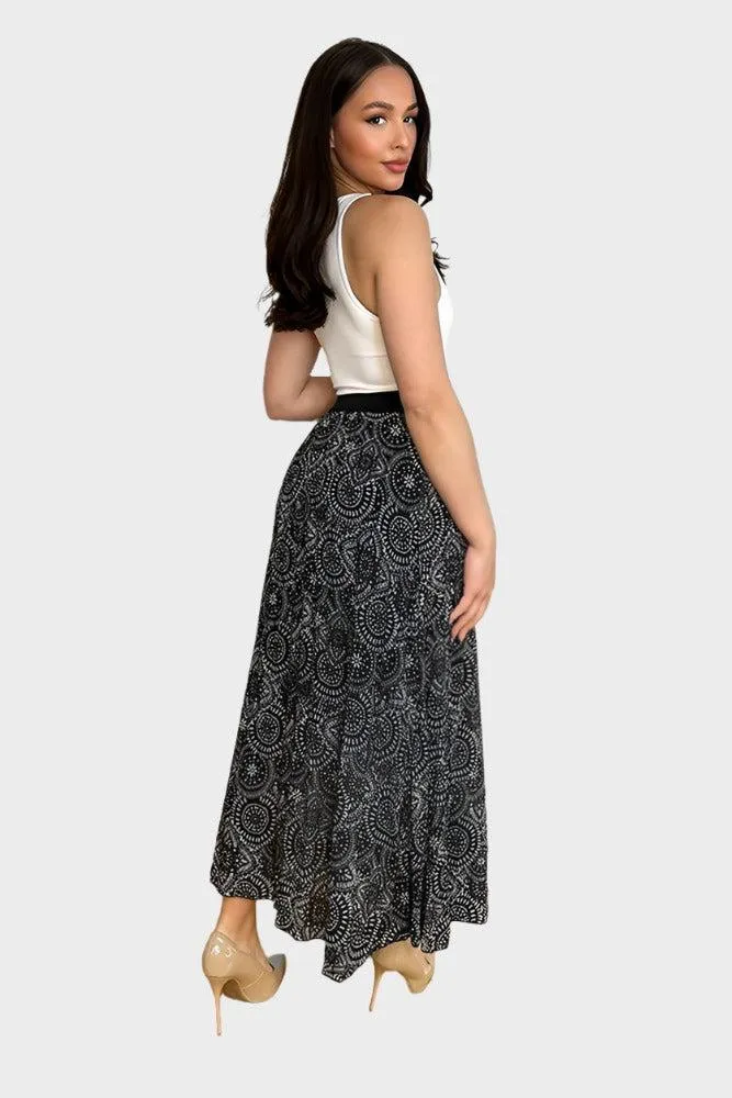 Lightweight Boho Print Chiffon Skirt