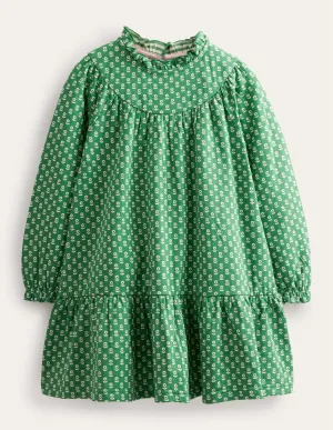 Lightweight Sweat Dress-Mountain Green Flower