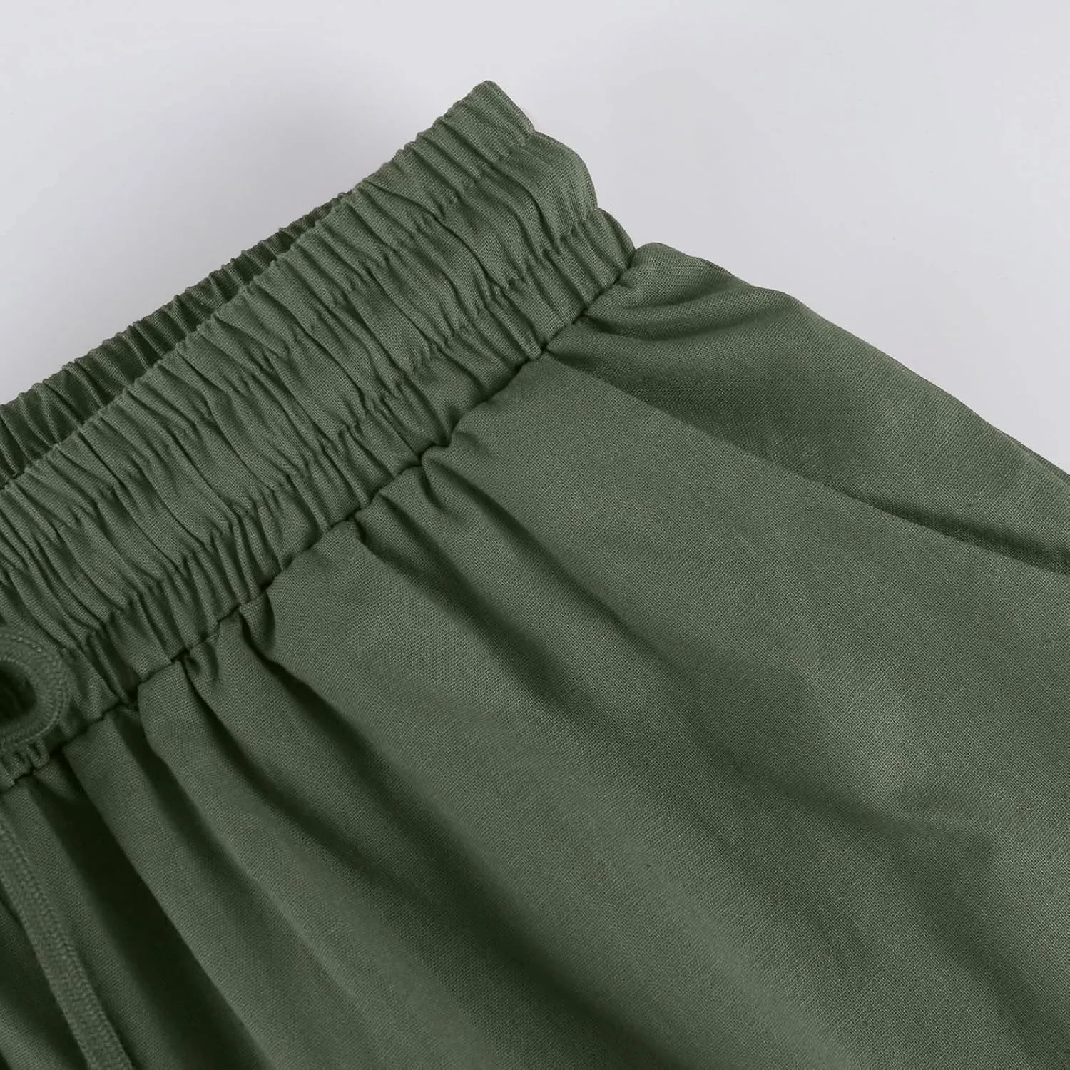 Linen Shorts for Women Lightweight Shorts High Waisted Casual Summer Drawstring Beach Vacation Outfit
