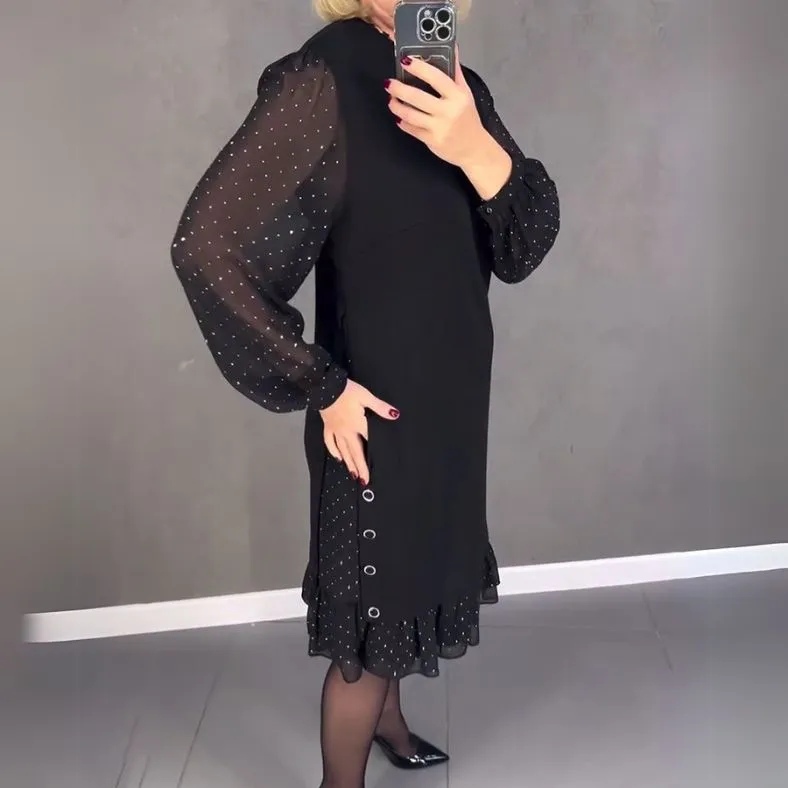 Livie | Chic Damesjurk met Polkadot Mouwen