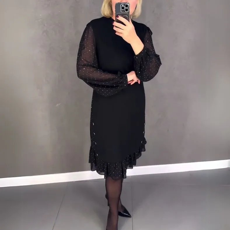 Livie | Chic Damesjurk met Polkadot Mouwen