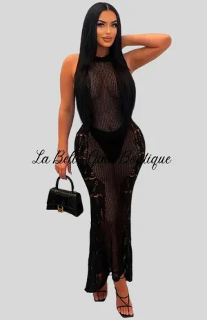 Léna Sleeveless long Dress-Black-FINAL SALE