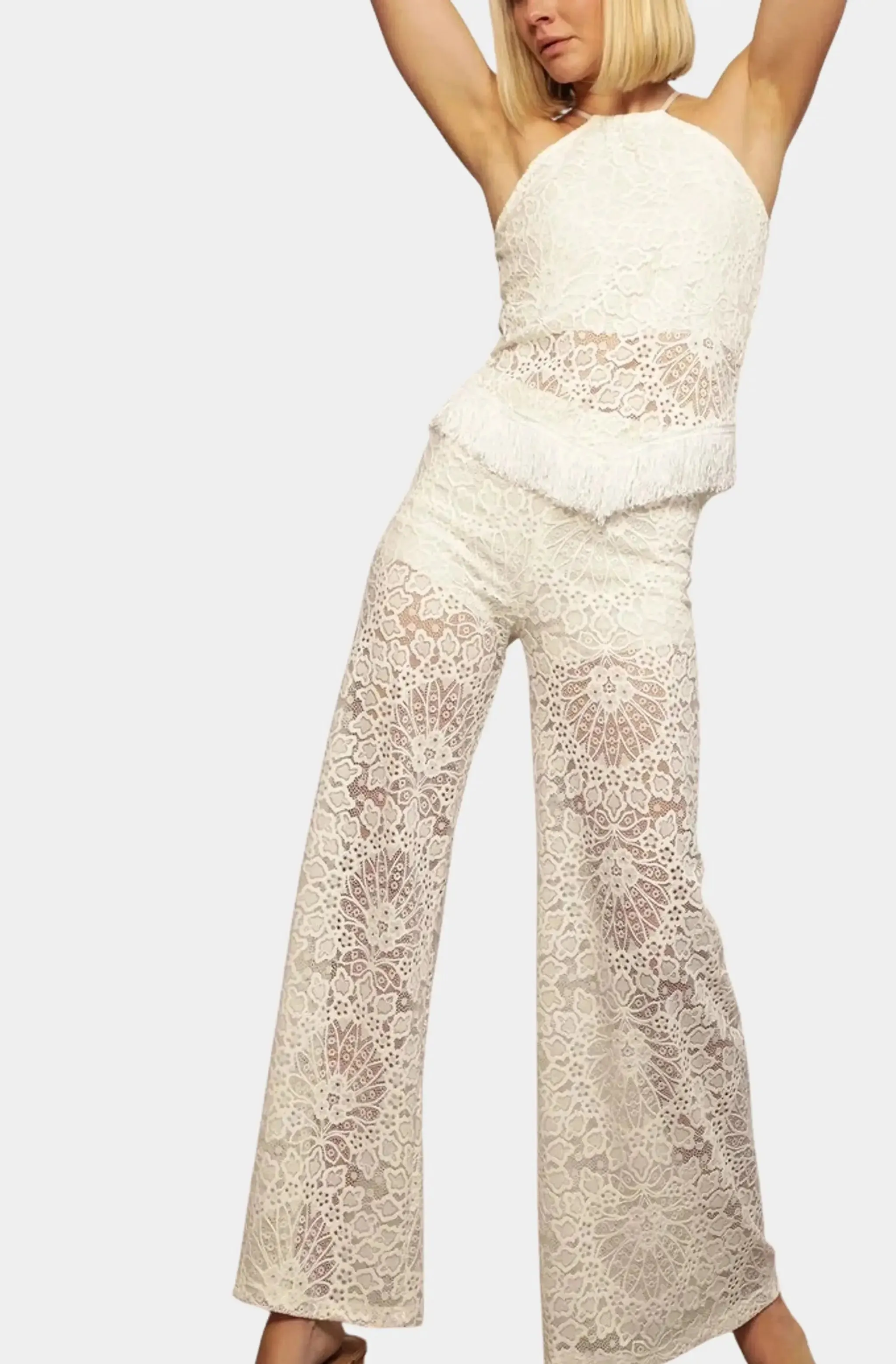 Lotus Lace Palazzo Pant
