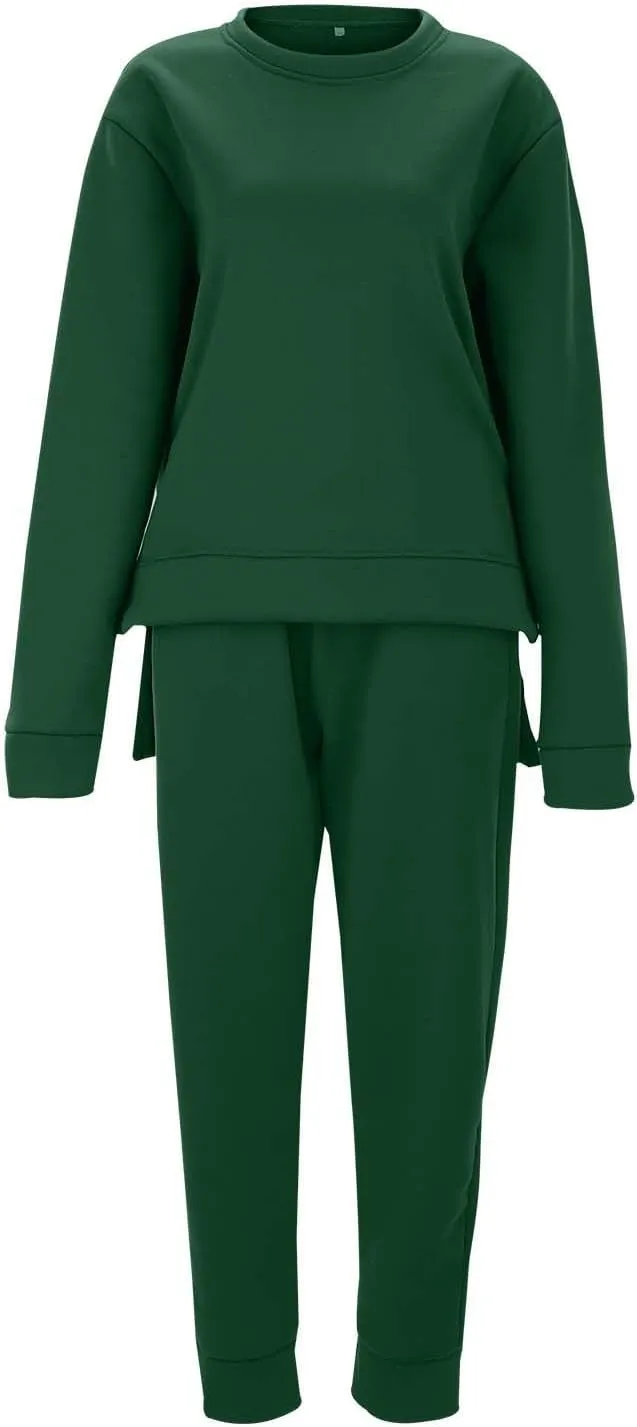 Lounge Sets for Women 2024 Long Sleeve V Neck Cute Sweatsuit Two Piece Travel Outfits Sweatsuits Sweatsuits