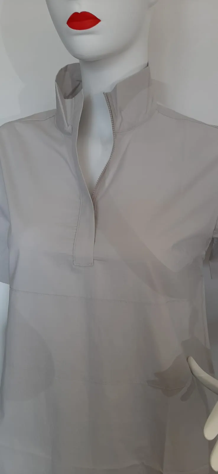 Mandarin Collar Pinafore-Style Dress