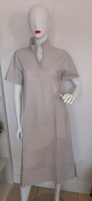 Mandarin Collar Pinafore-Style Dress