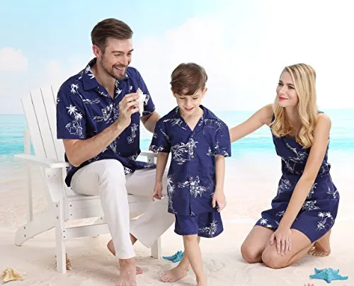 Matching Mother Son Hawaiian Luau Outfit