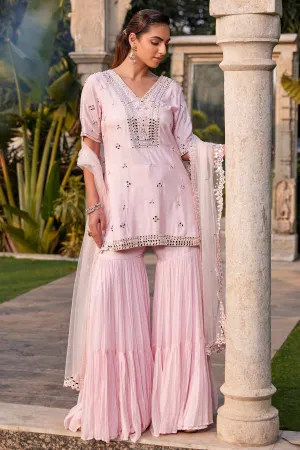 Mirror Work Embroidered Kurta Set