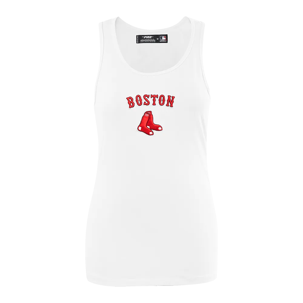 MLB BOSTON RED SOX CLASSIC WOMEN'S RELAXED FIT RACERBACK (WHITE)