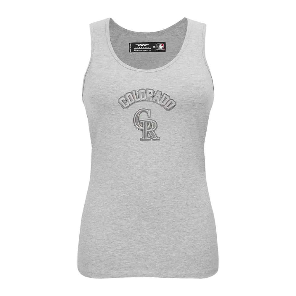 MLB COLORADO ROCKIES TRIPLE TONAL RELAXED FIT WOMEN'S RACERBACK (HEATHER GREY)